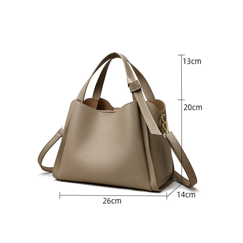 Women\'s Handbags Retro Fashion Simple New Texture Large Capacity Shoulder Bag Portable Messenger Bucket Bag