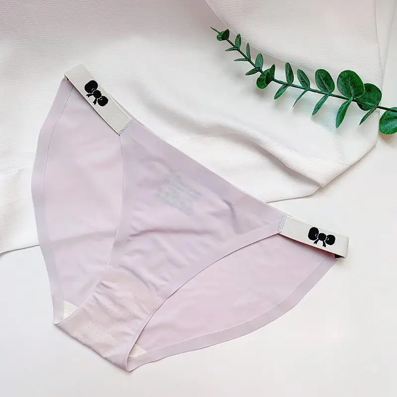 

6pc Women Invisible Briefs Girl Elastic Underpants Woman Underwear Low Waist Traceless Seamless Panties Ice Silk Triangle Pants