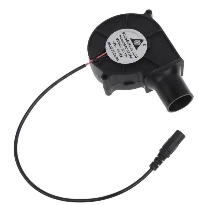 

JU64 Smelting Metal Fan BBQ Blower Charcoal Chimney Starter Cooking Barbecue Electric Fan for 12V 5.5x2.1mm 75mm Fa