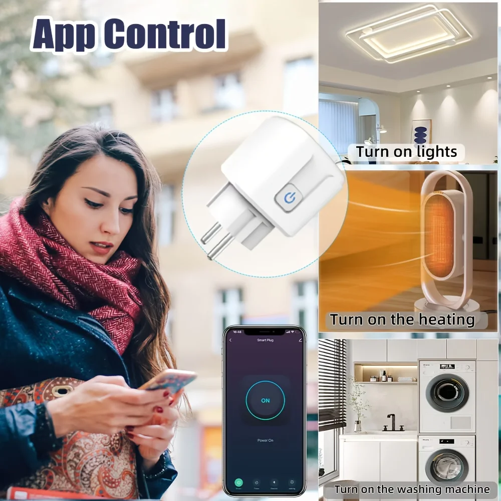 Tuya WiFi EU Compliance Smart Socket APP Remote Control with Timed On/Off Function Smart Speaker Voice Switch
