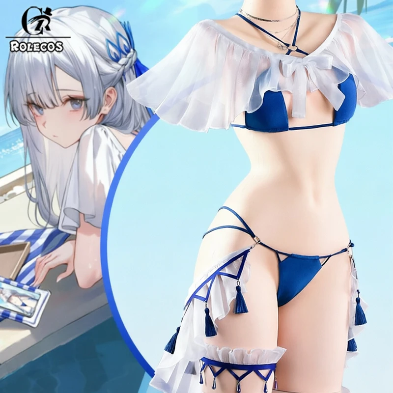 

ROLECOS Game Azur Lane Argus Panoptes Swimsuit Cosplay Costume Bikini Swimsuit Outfit Women Halloween Party Role Play Uniform