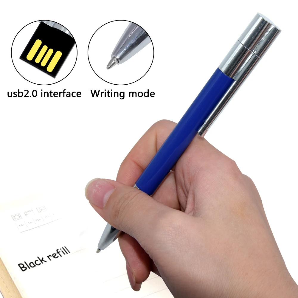 جديد قلم بسن بلية معدنية عصا محرك فلاش USB 2.0 16 جيجابايت 32 جيجابايت 64 جيجابايت 128 جيجابايت عصي الذاكرة Pendrives هدايا رائعة محرك usb