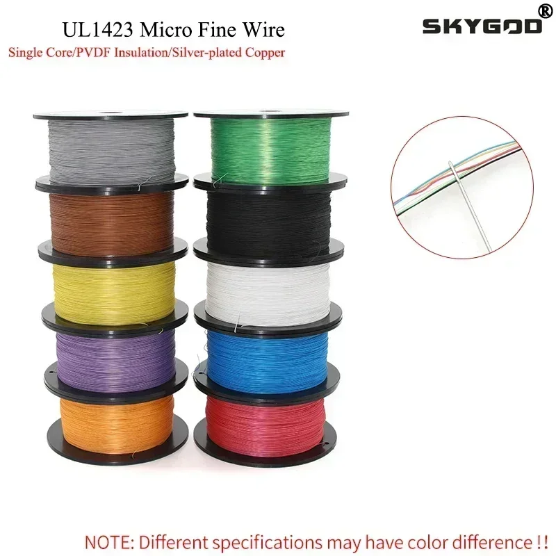 

Rolled UL1423 PTFE Wire 38/36/34/30/28/26/24AWG Silver Plated Copper High Temperature Electronic Single Core Micro Fine Cable