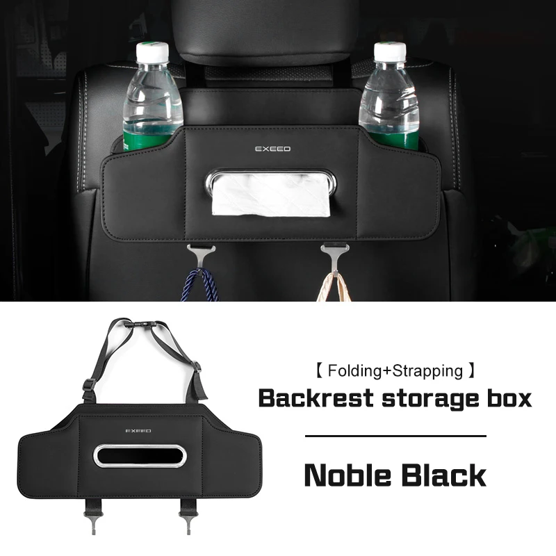 

For Chery Exeed RX LX TXL VX 2020 2025 2023 Car Seat Back Storage Box Foldable Multi-Functional Organizer Tissue Cup Phone Bag