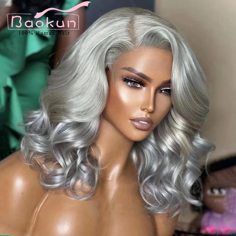 13X4 Korte Ash Blonde Lace Front Pruik Menselijk Haar Braziliaanse 360 Kant Frontale Pruik Bob Rechte Kant Voor pruiken Voor Vrouwen Menselijk Haar