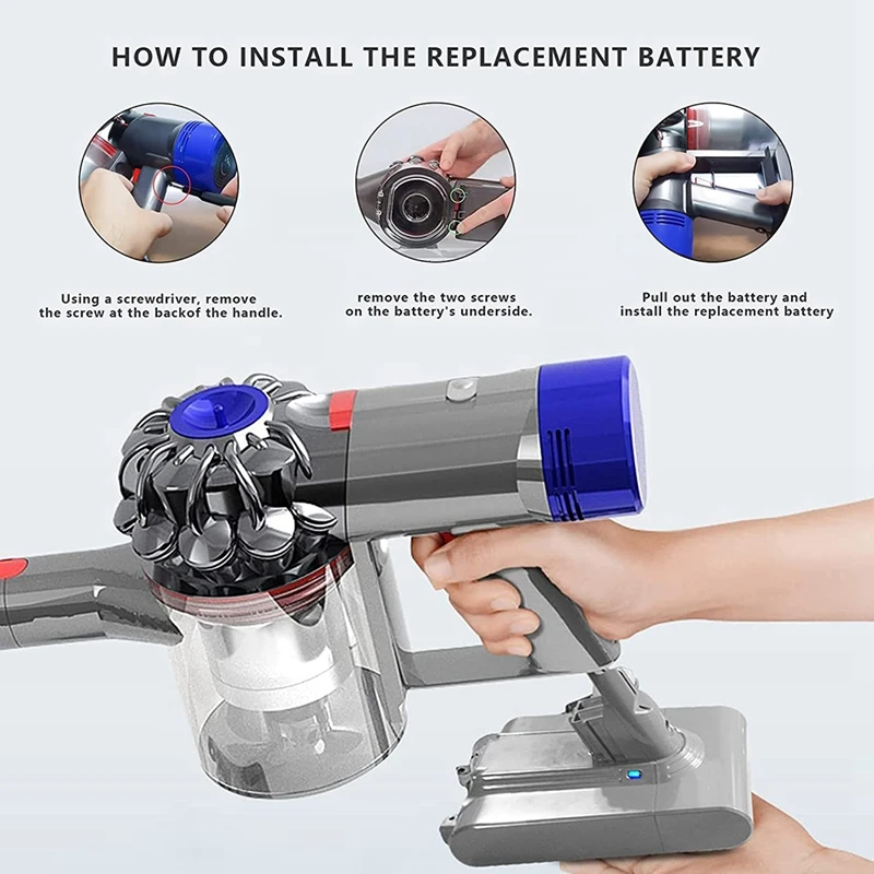 1500mAh Replace V7 Battery Adapter+Pre-Filter 21.6V For Dyson V7 Animal/Extra/Mattress/Absolute/Trigger/Allergy Vacuum Cleaners