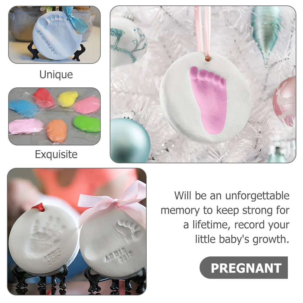 

4pcs Baby Keepsake Infant Pads Kit Safe Diy Newborn Footprint Mud Infant Pads Kids Footprint Memory Gift Decor