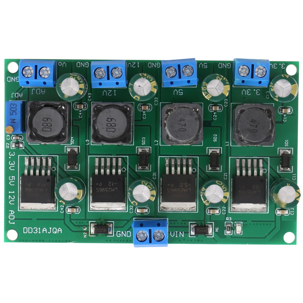 3A 4 Channels Multiple Switching Power Supply Module 3.3V 5V 12V ADJ Adjustable Output DC DC Step-Down Buck Converter Board