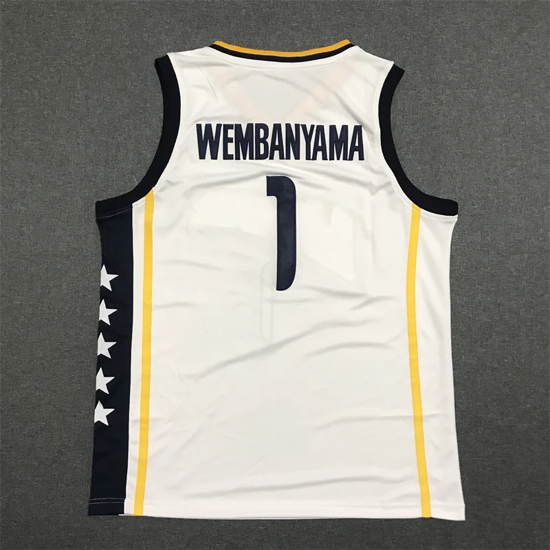 Wembanyama Mets 92 White Jersey 1 Basketball Jerseys Size S-XXL