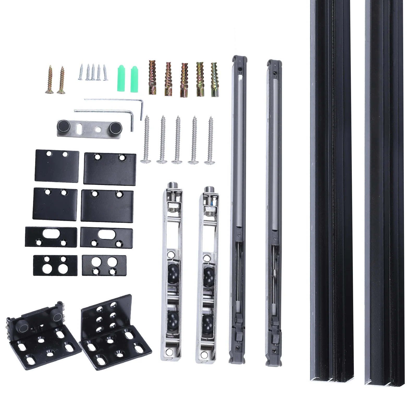 

59In Aluminium Alloy Box Rail Hardwares Max 176LBS Load Low Clearance Sliding Door Track Wall Mount for Interior Wooden Doors