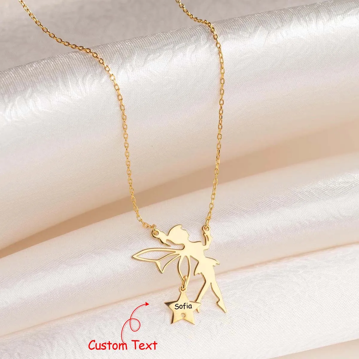 

Fairy Necklace with Custom Name, Fantasy Jewelry, Little Girl Gift, Magical Pendant, Fairy Tail Charm, Gift for Daughter