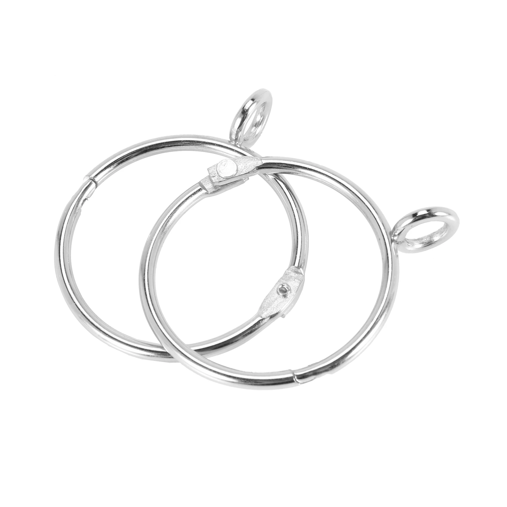 ABJN-100 Pcs Openable Silver Curtain Rings Open And Close Metal Rustproof Drapery Loops With Eyelet For Hook Pins (1.5 Inch)