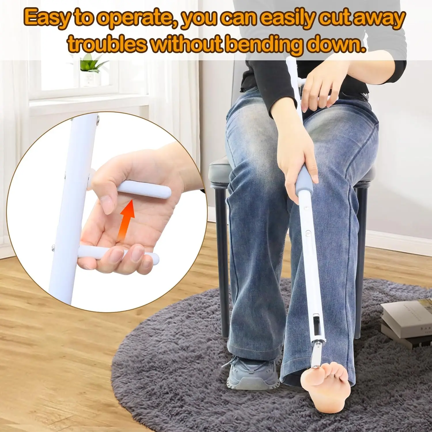 Long Handled Toenail Clippers Wide Jaw Opening, For Thick Nails, For the Seniors, Fat, Disabled with Arthritis, Easy Reach