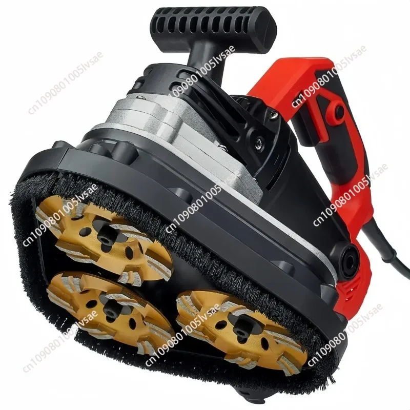 Small Portable Concrete Grinder Industrial Floor Wall Polisher Hand Held Edge Grinding Polishing Machine 2450w 105mm*3 Discs