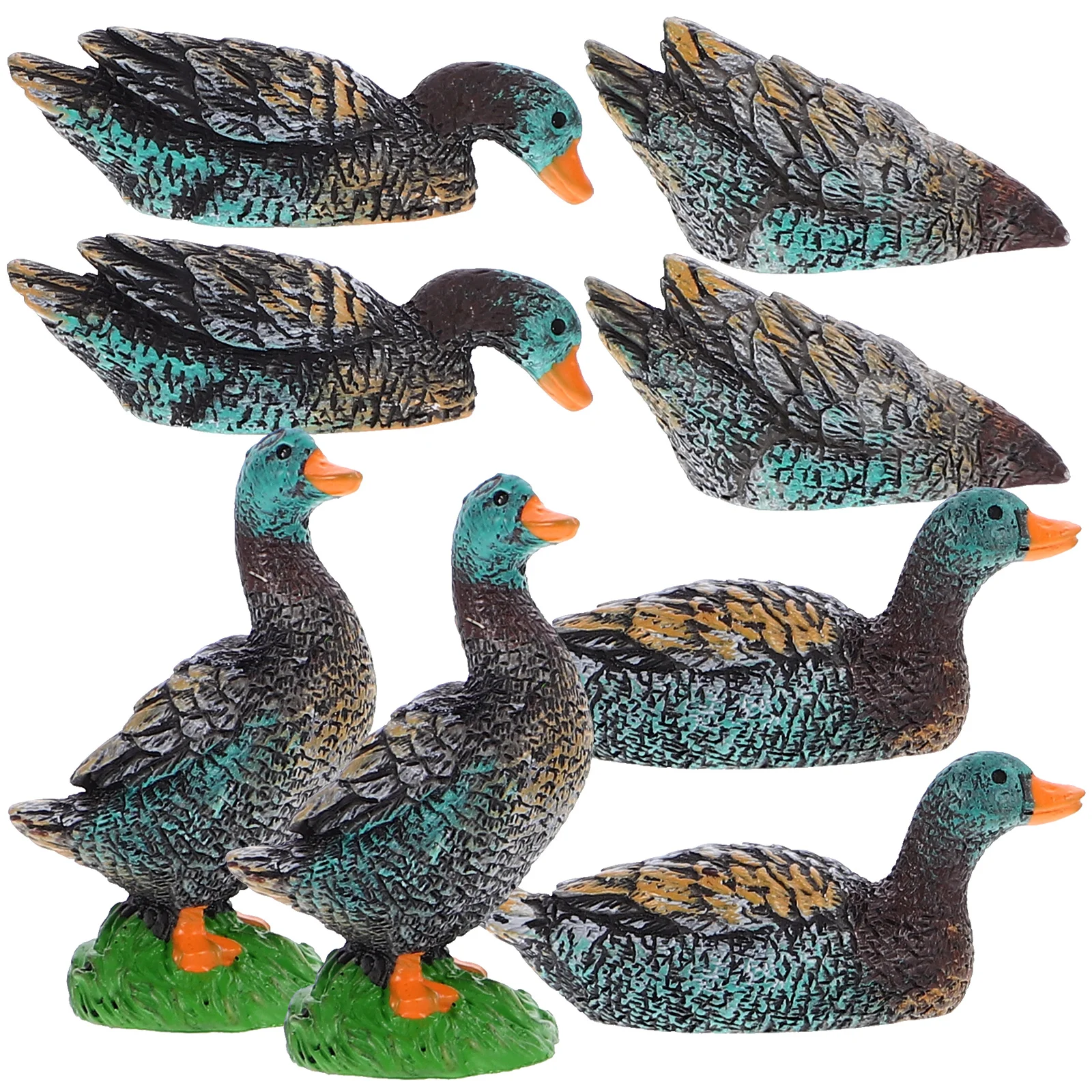 8 Pcs Micro Landscape Mandarin Duck Ducks Adornment Crafts Decor Wedding Sculpture Resin Gifts