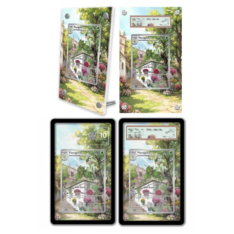 Étui de protection en acrylique pour porte-clés, avec affichage d'art anime sur le thème des jeux Pokémon Floragato Paldea Evolved, pour l'art d'extension d'anime, niveau d'évaluation