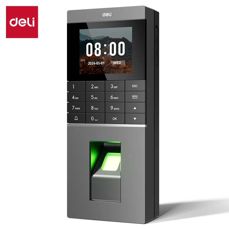 Deli ES601  fingerprint attendance machine employee commuting and clocking in and out all-in-one machine password fingerprint