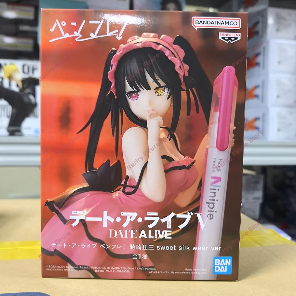 Em estoque BanPRESTO genuíno Data a Live Kurumi Tokizaki Sweet Silk Wear ver. 13cm Anime Figura Figuras de ação brinquedos presentes para crianças