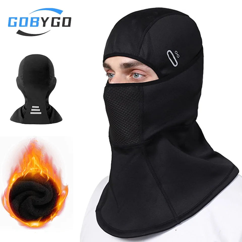 GOBYGO Winter Warm Headgear High Elasticity Comfort Outdoor Cold-Proof Ski Mask Cycling Windproof Thickened Face Mask Eye Hole