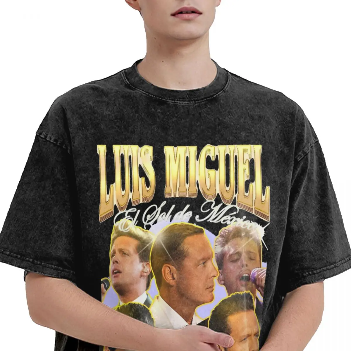 Harajuku Washed T-Shirt Luis Miguel Mexico Cotton T-Shirts Singer Leisure Tee Shirt for Male Summer Y2K Retro Casual Top Tees