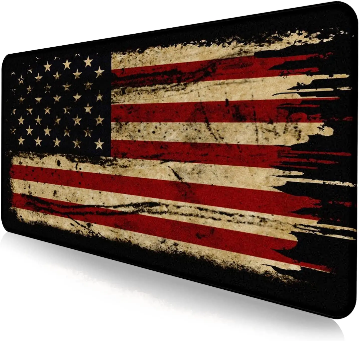 

American Antique Flag Large Extended Gaming Mouse Pad Non-Slip Waterproof Rubber Base for Computer Laptop Desk Pad 35.4"x15.7"