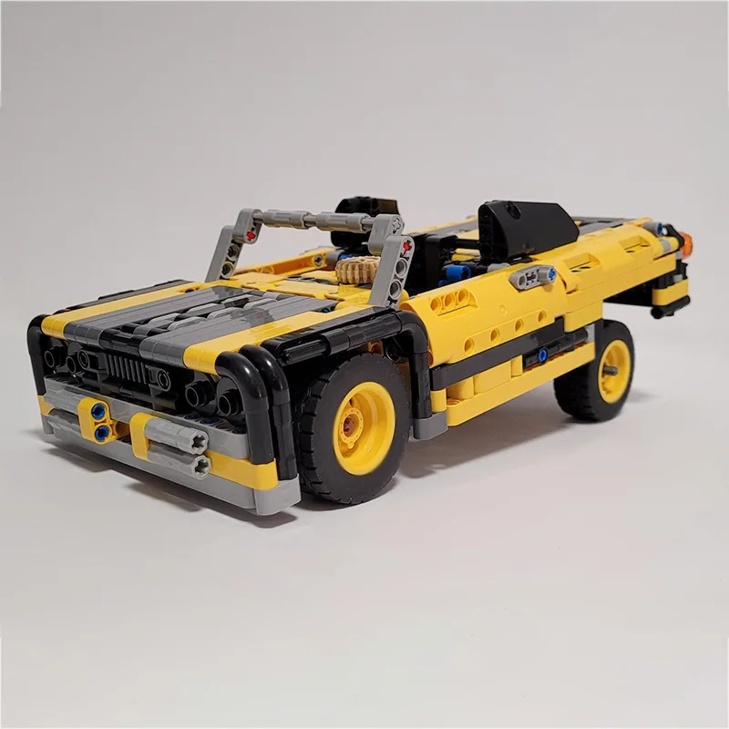 Modelo de carro de corrida de velocidade moc tijolos de construção americano lowrider modificado carro tecnologia modular crianças presentes do feriado montar brinquedo