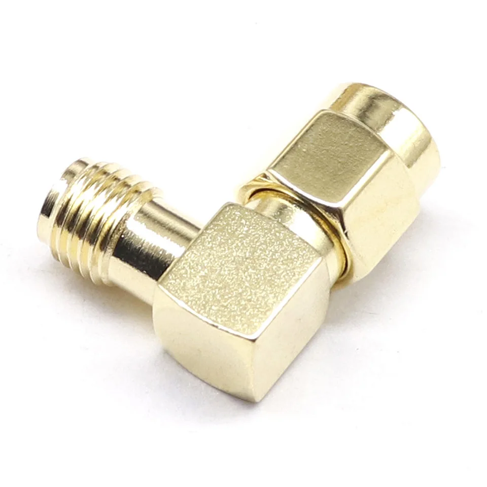 1PCS SMA To SMA Gold Plated RP-SMA Connector RF Adapter Straight Bent L Type