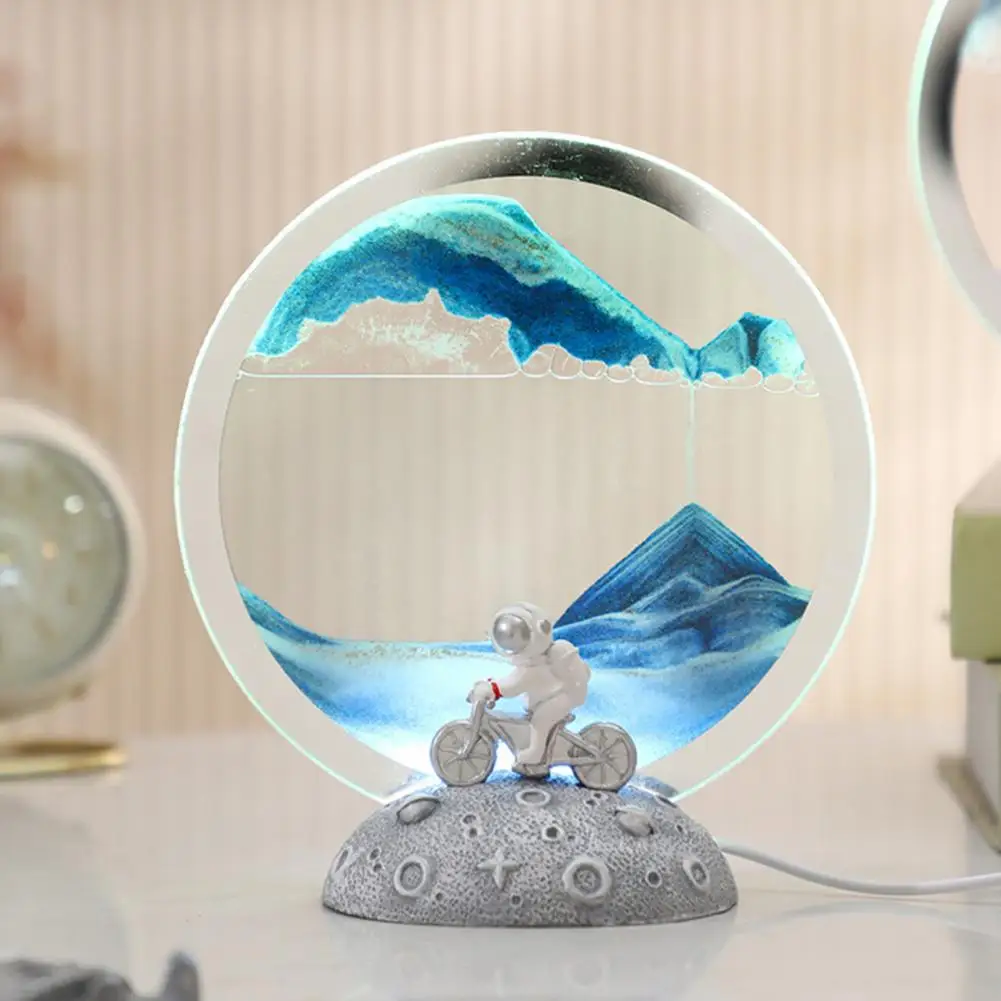 

Quicksand Painting Decoration Dynamic Moving Sand Art Decoration 3d Sea Sandscape Round Glass Liquid Quicksand Painting Relaxing