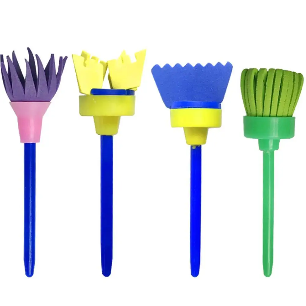 19PCS Painting Tool Set Kids Craft Sponges Easy Clean Durable Early Learning Supplies DIY Educational Playthings