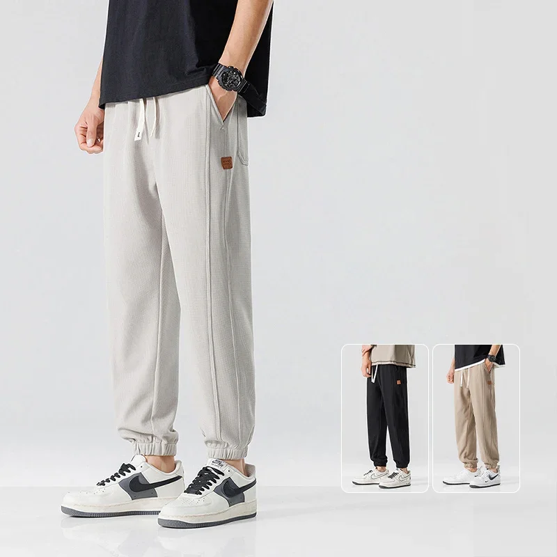 

Брюки-карго мужские с эластичным поясом, повседневные мешковатые штаны, хлопковые Джоггеры в Корейском стиле, Джоггеры в стиле хип-хоп, осень-лето