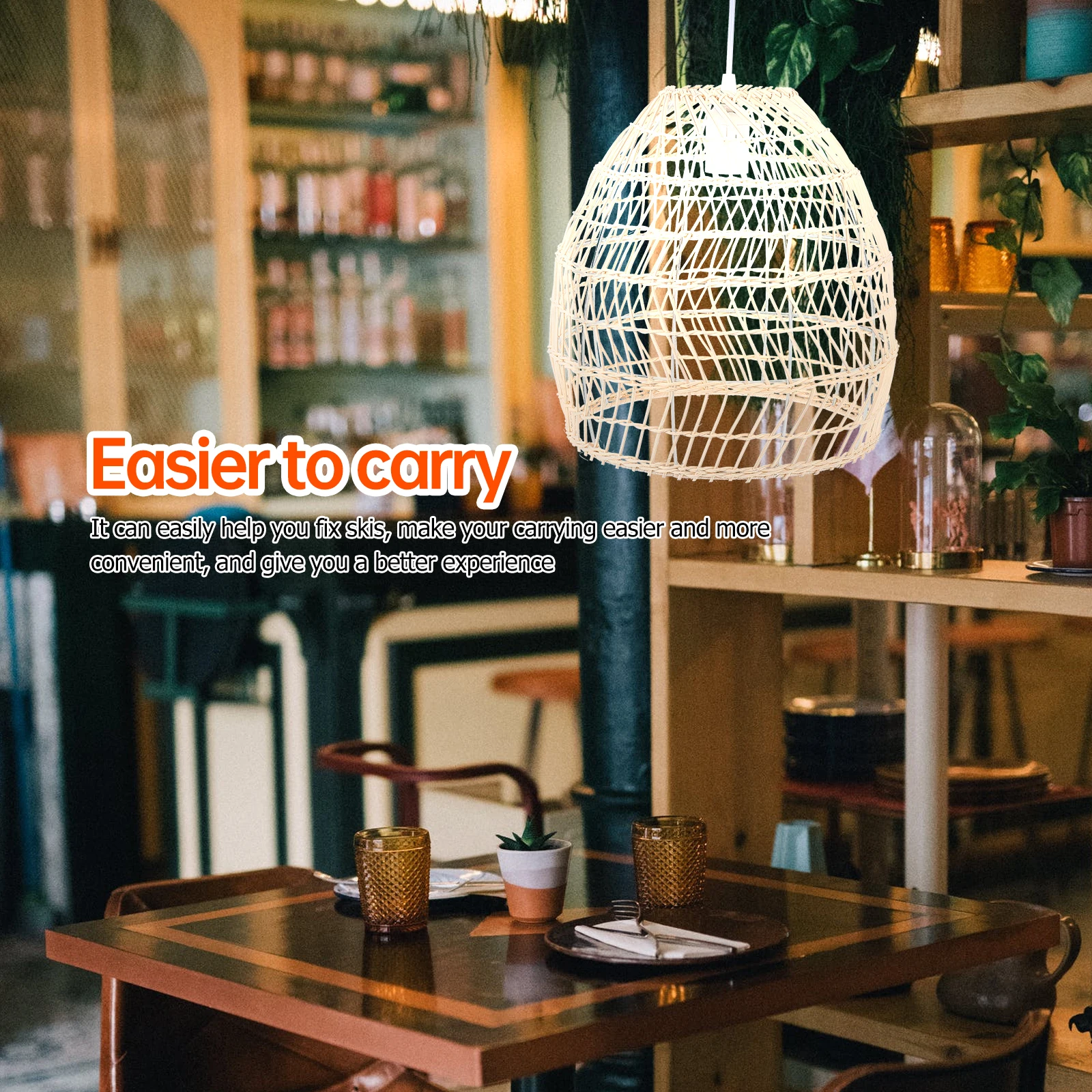 

Rattan Chandelier Ceiling Lamp Creative Light Rural Bamboo Hanging Pendant Lights