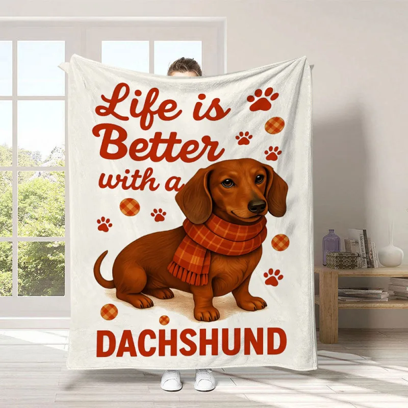 Flannel Blanket Digital Printing Air Conditioning Blanket Office Lunch Break Blanket Puppy Anime Blanket Gift Gift