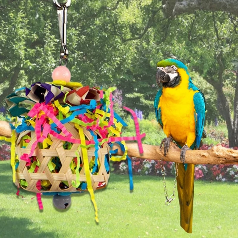 Giocattolo da masticare per piccoli animali da appendere per pappagalli uccelli Giocattolo da masticare Carta tagliuzzata in