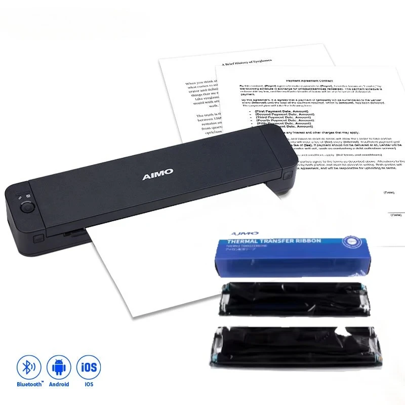 NEW 300dpi Portable A4 Printer Thermal Transfer Printer Smart Small Portable Mini Printer