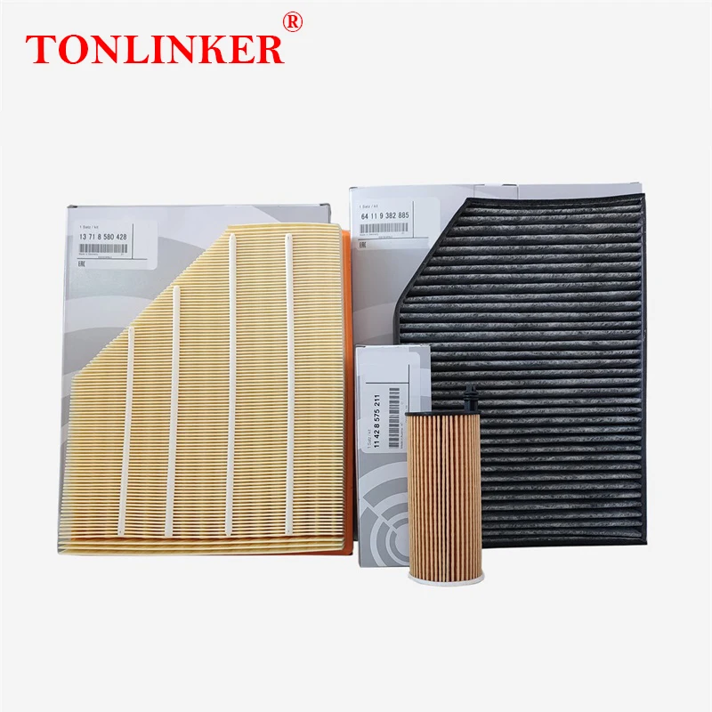 TONLINKER Cabin Air Filter Oil Filter For Bmw 4 Series G22 G23 420d 420i 430i M440i G26 2020 2021 2022- Model Car Accessories