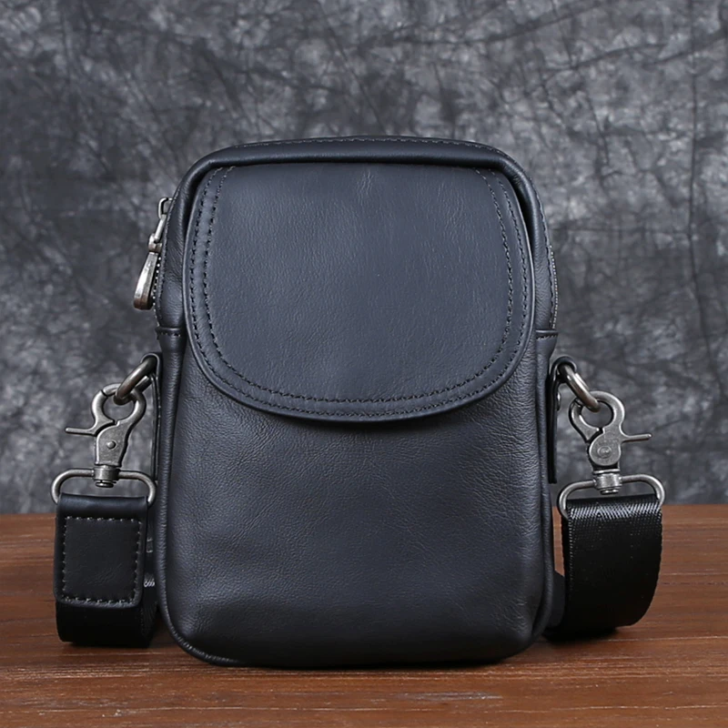 New Casual Leather Male Baotou Layer Cowhide Single Shoulder Crossbody Bag Vertical Business Backpack Men's Bag