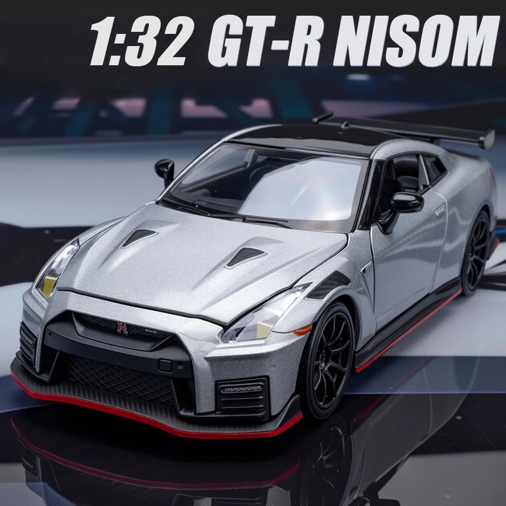 

1:32 GT-R NISMO R35 Sports Car Simulation Diecast Metal Alloy Model car Sound Light Pull Back Collection Kids Toy Gifts