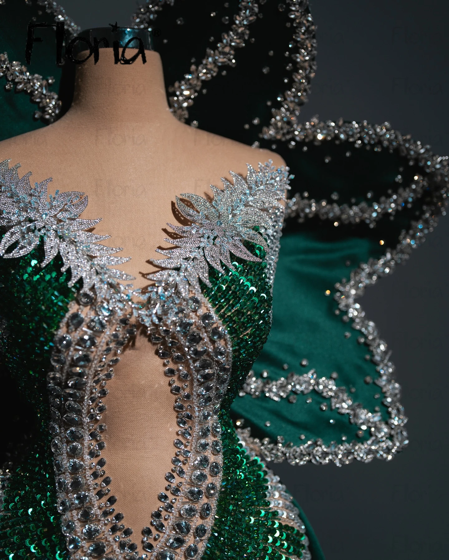 Robe de Rhverte émeraude avec surjupe pour femme, dentelle du cuir chevelu 3D, robe de reconstitution historique élégante, fête de mariage, quelle que soit Rotterdam, 2025