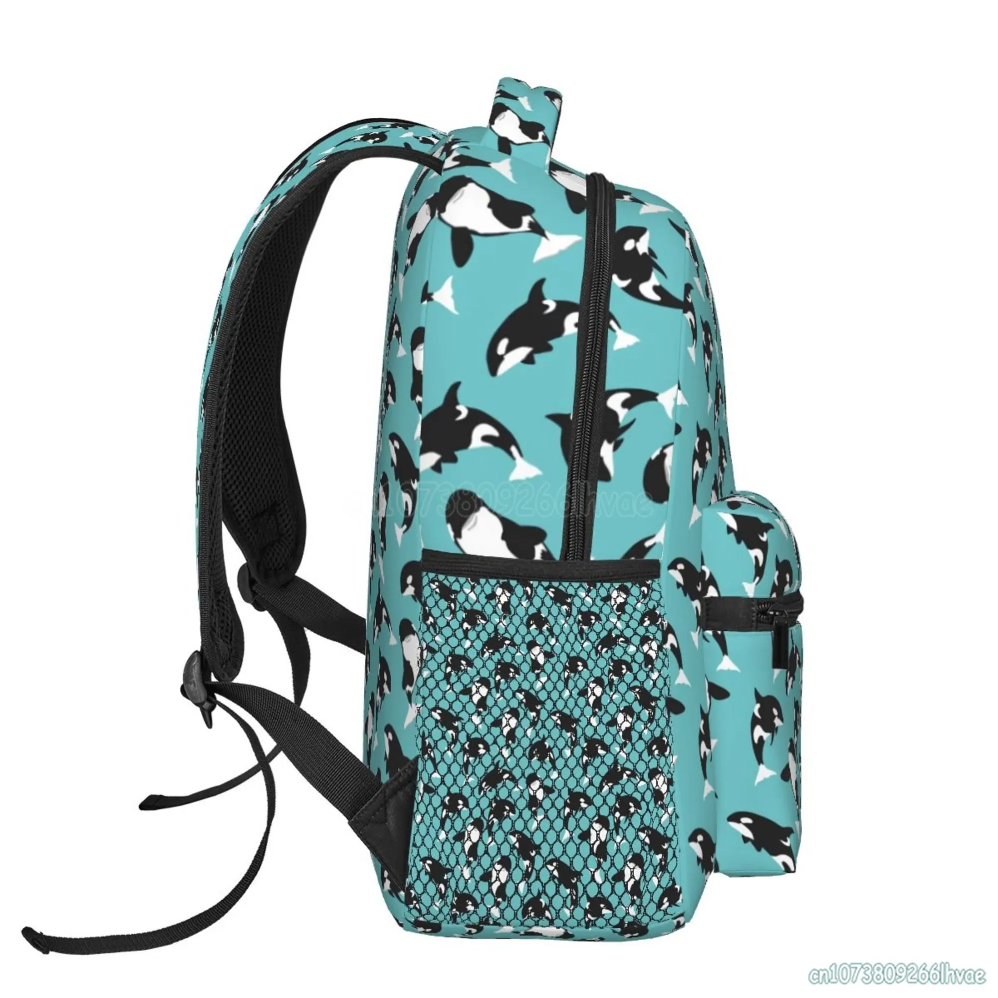 Killer Whale Orca tema zaino da viaggio per donna uomo 15.6 pollici durevole leggero borsa per libri per studenti escursionismo campeggio Daypack