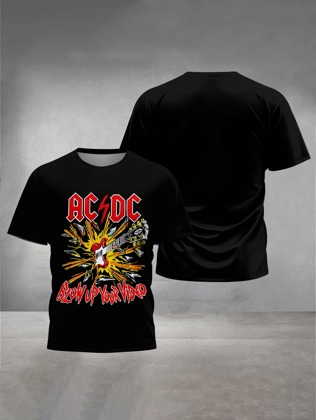 AC-DC روك باند ثلاثية الأبعاد طباعة ملابس الطفل 3to 14 سنة الذكور الملابس في الهواء الطلق للأطفال صبي فتاة الطفل تي شيرت قميص حريمي