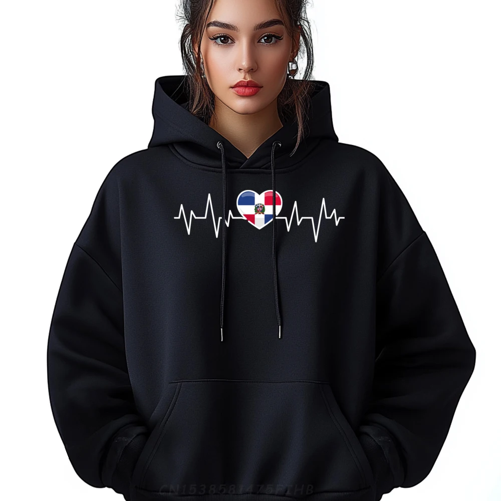 Dominican Republic Heartbeat Dominican Flag Harajuku Couples Harajuku Plus Size Punk Style