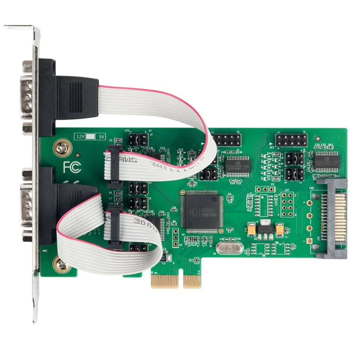 4 Port PCIe to RS232 Serial Adapter Card with High Speed WCH384 Chip Support 5/12V Power Output 16550 UART