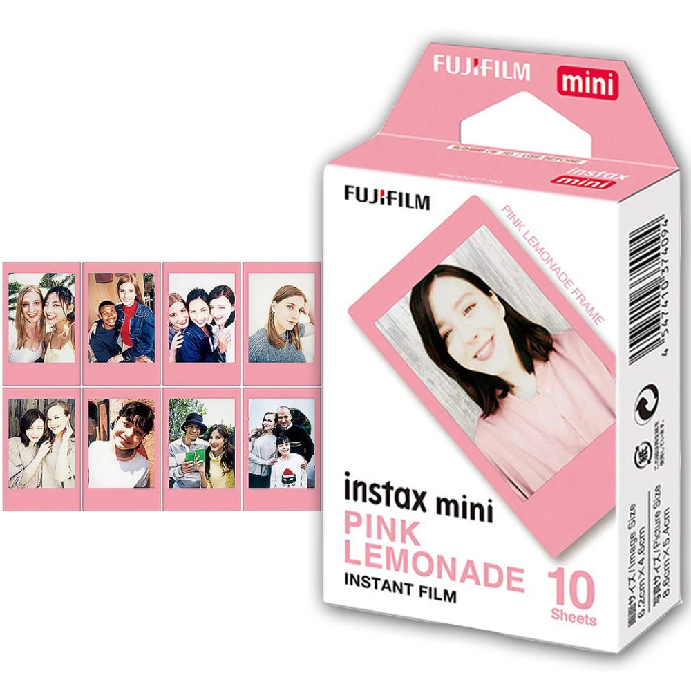 10/20/30Sheets Fujifilm Pink Lemonade Instax Mini Film Photo Paper For Fuji Mini 11 12 8 9 7s 26 70 90 Instant Camera SP-1 EVO