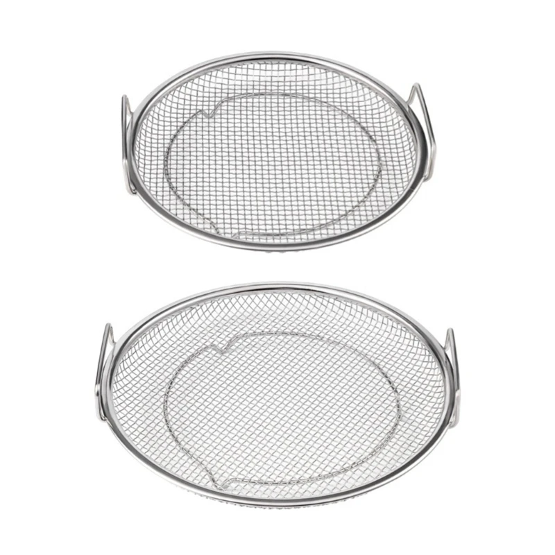 2 Sizes Double Ear Spoon with Handle Frying Strainer Stainless Steel Funnel Strainer Mesh Strainer Basket Kitchen Tool