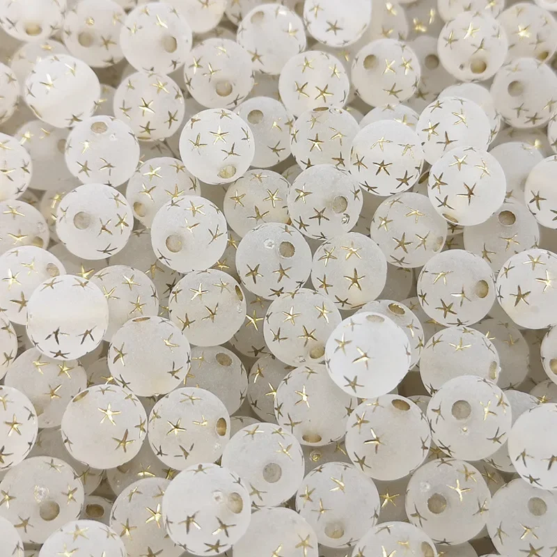25-50 szt. Koraliki gwiazda akrylowa 8mm koraliki o okrągłym kształcie syrenki do wyrobu biżuterii DIY Charms bransoletki Necklac akcesoria