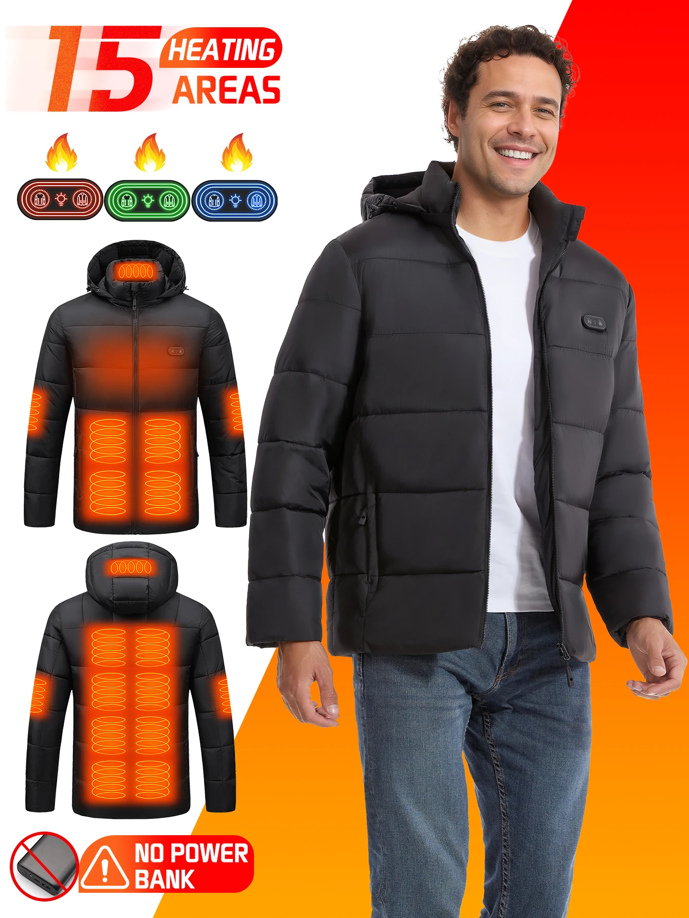 For Smart Heated For Jacket Dual Port USB 74V 5V Electric Warming Vest For Outdoor Motorcycle Riding Camping Hiking Wear
