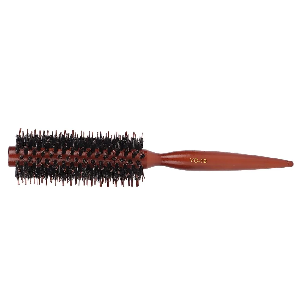 Pointed Tail Handle Round Styling Hair Brush Inclined Lines Vertical Lines Round Barrel Brush Round Shape Nylon Bristles