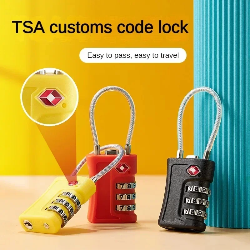 

New TSA Customs Colorful Code Lock for Travel Luggage Password Changeable Lock Contrast Color Design Padlock Cabinet Locker