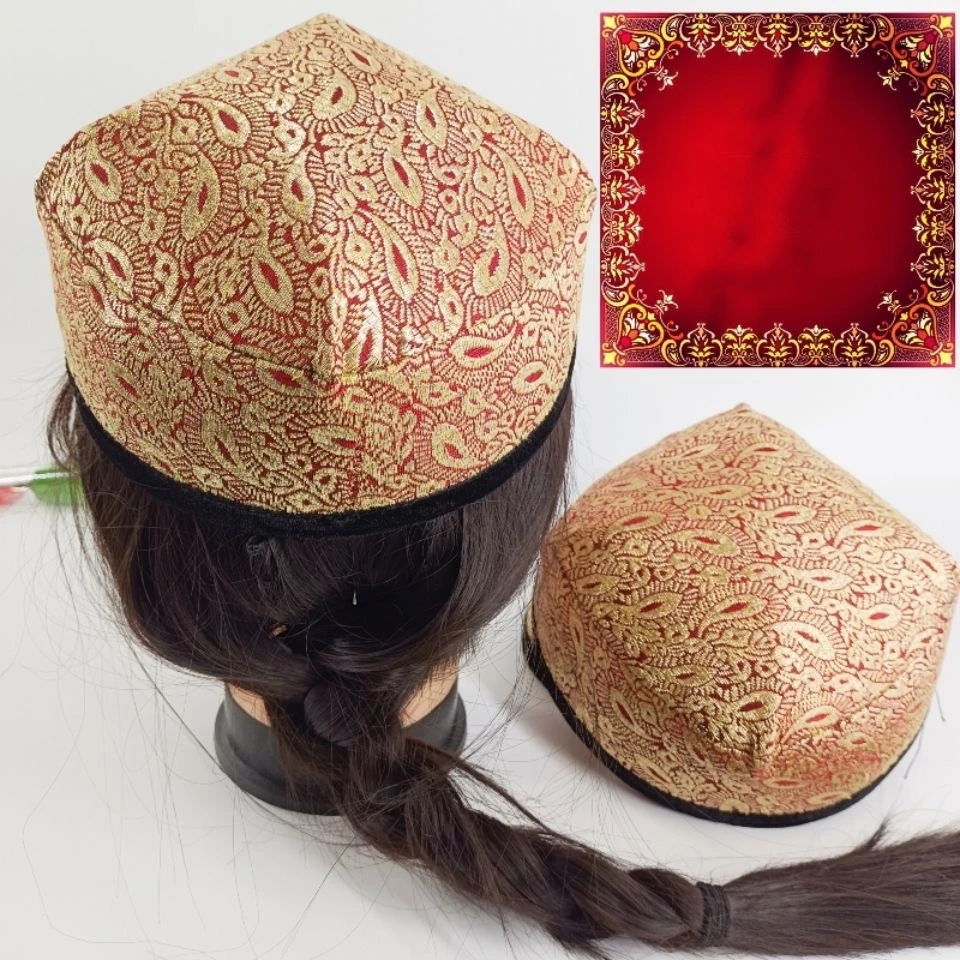 Gorras musulmanas para hombres y mujeres, sombrero de oración bordado, Hijab islámico Kufi, Arabia Saudita, judío, cuatro esquinas, envío gratis, 03356