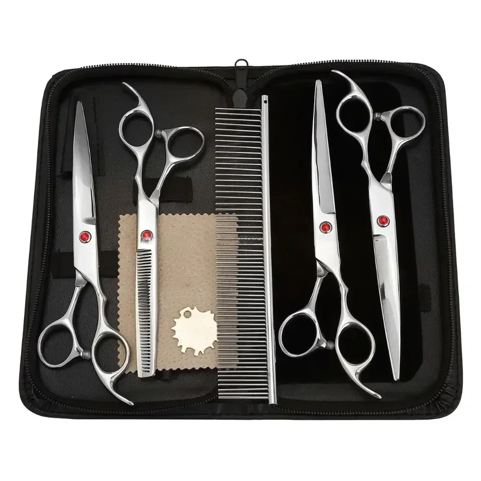 

New silver dog beauty scissors/pet beauty set/beauty scissors set pet cleaning and beauty products tools